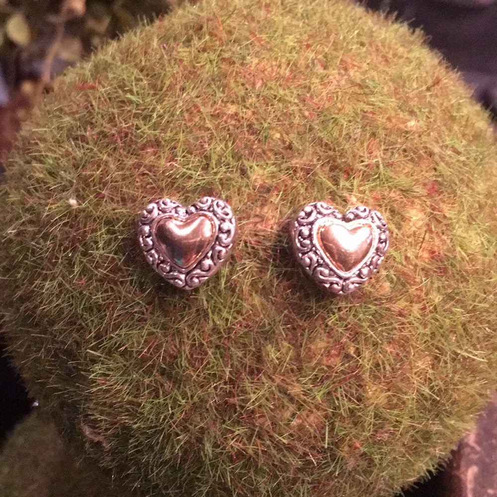 Retired Brighton 2 Tone Heart ❤️Earrings